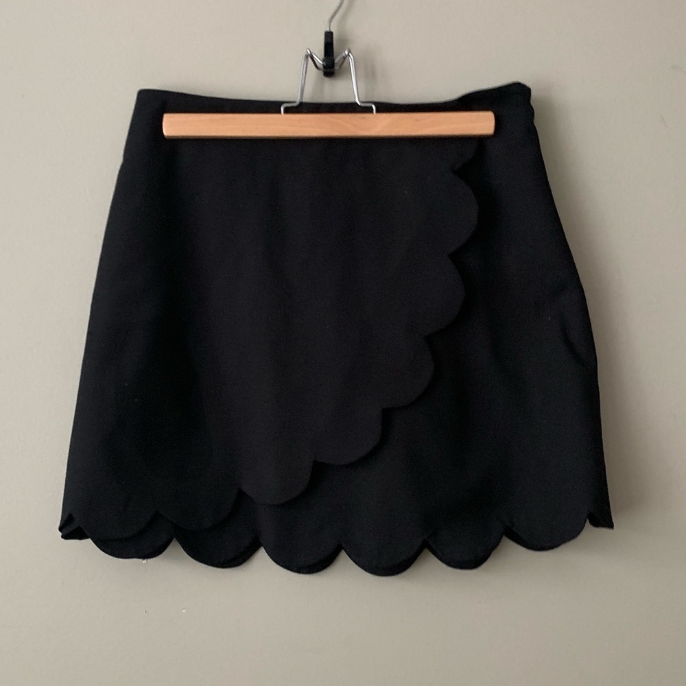 1. State Black Scallop Edge Skirt